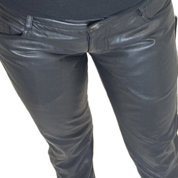 McQ by Alexander McQueen low-rise black lamb leather pants size 6 - Picture 11 of 17